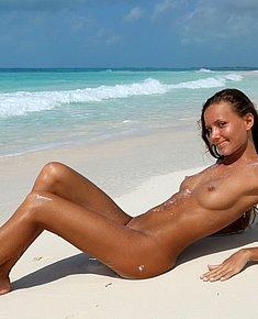 DOGGY POSE ON BEACH