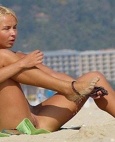 DOGGY POSE ON BEACH