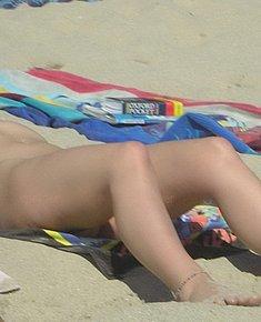 doggy pose on beach