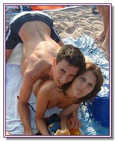 obscene bitches exposes their pussy on the private beach