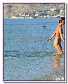 lewd various nudists chicks attracts men with her body on a nudist beach