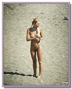 delicious teeny girls sunbathes without panties on a wild beach