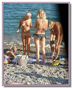 interesting pretty babes teases men at nude beaches in spain