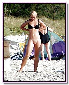 With bald pussy beach teens tans on the beach near the sea