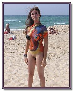 relaxed beach teens discards briefs on a wild beach