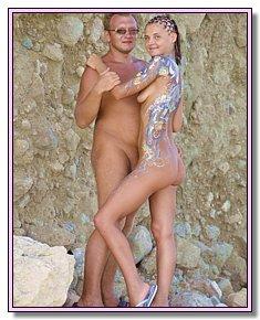 sexually attractive girls nudists seduces men at the nudistic beach