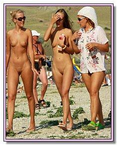 without complexes various nudists chicks stares nudists on a wild beach