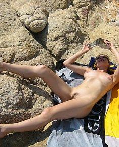 delicious naturist chicks exposes their pussy on the beach in Kazantip