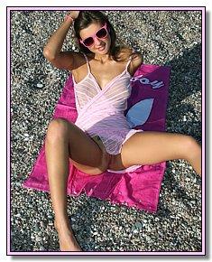 interesting damsels teases men in the Crimea on the beach