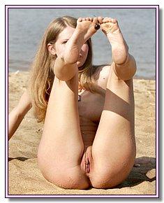 well-built girls nudists removes briefs