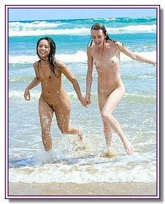 handsome female naturists fully exposed on the beaches of Europe