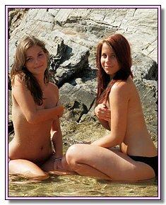 licentious teeny nudists admires itself on ukraine nude beach