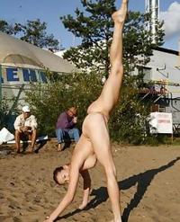 Sexy chicks are exposing bare on beach and showing..
