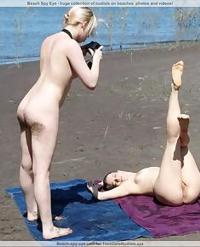 Pretty teens are posing naked at beaches and poses..