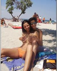tanned cute nudists fully exposes on orient beach