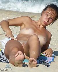 immoral bitches sunbathes without panties nude..
